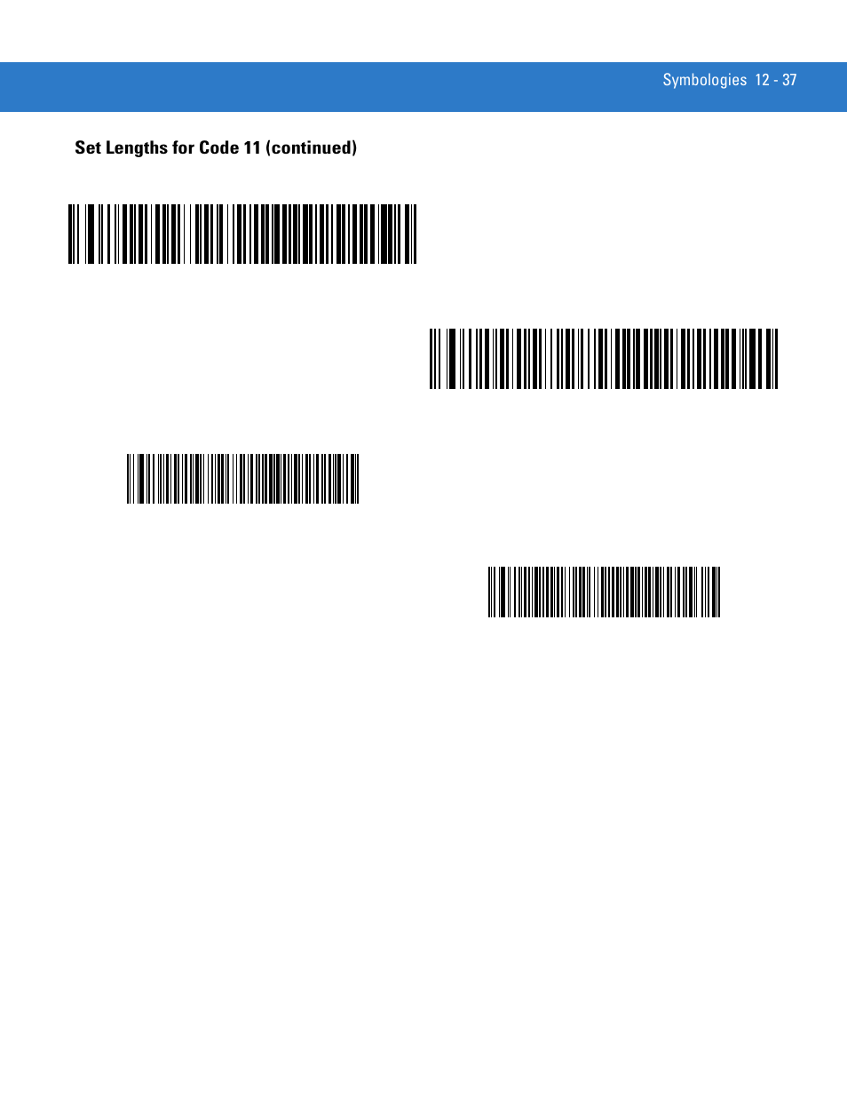 Set lengths for code 11 (continued) | Motorola LS4208 User Manual | Page 185 / 358