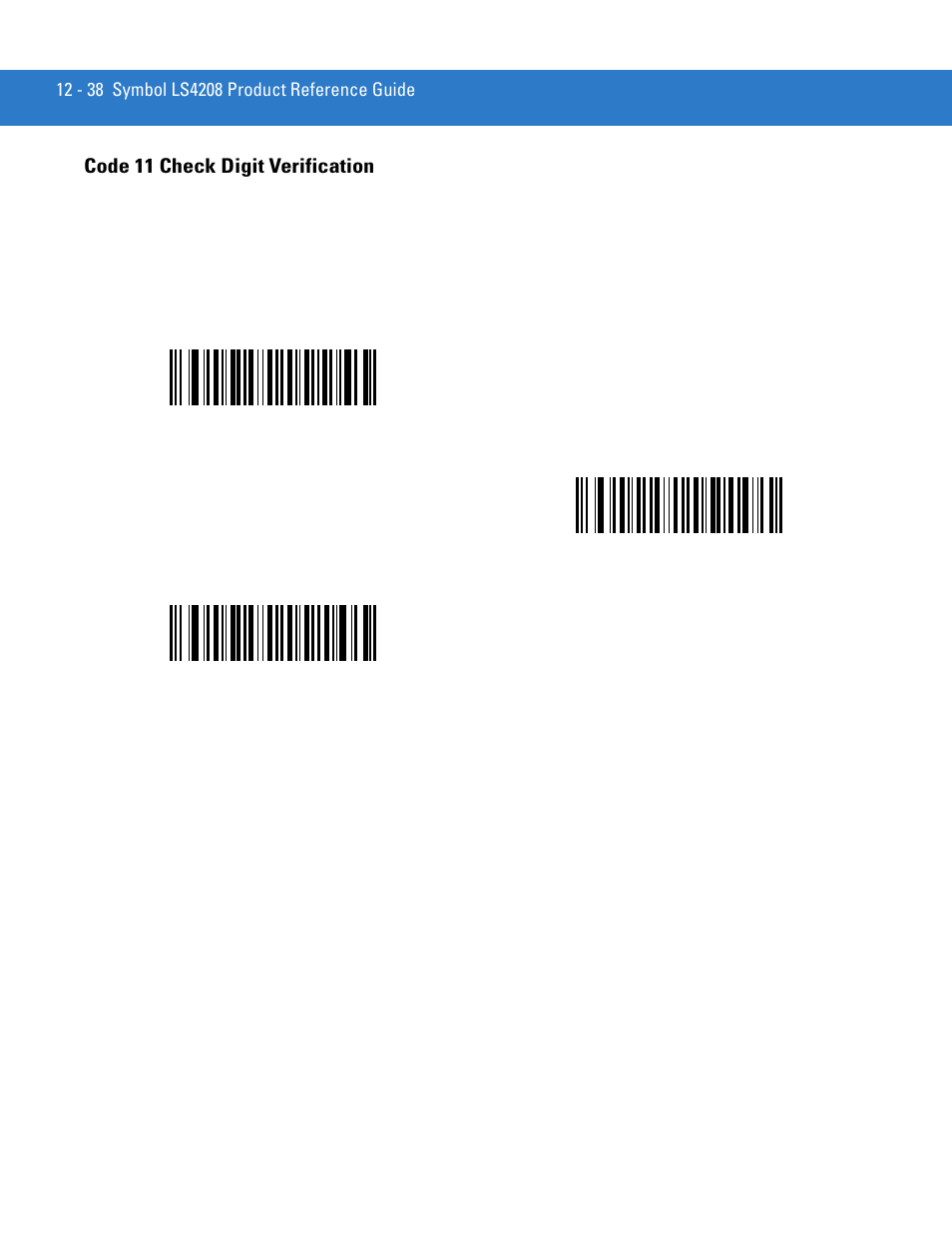 Code 11 check digit verification, Code 11 check digit verification -38 | Motorola LS4208 User Manual | Page 186 / 358