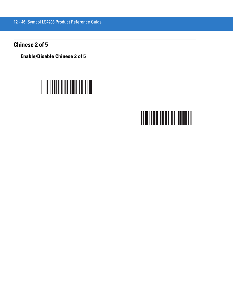 Chinese 2 of 5, Enable/disable chinese 2 of 5, Chinese 2 of 5 -46 | Enable/disable chinese 2 of 5 -46 | Motorola LS4208 User Manual | Page 194 / 358