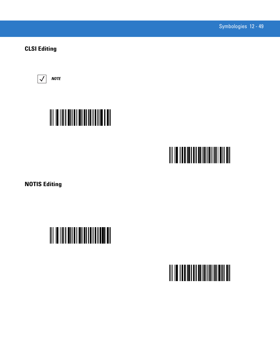 Clsi editing, Notis editing, Clsi editing -49 notis editing -49 | Motorola LS4208 User Manual | Page 197 / 358