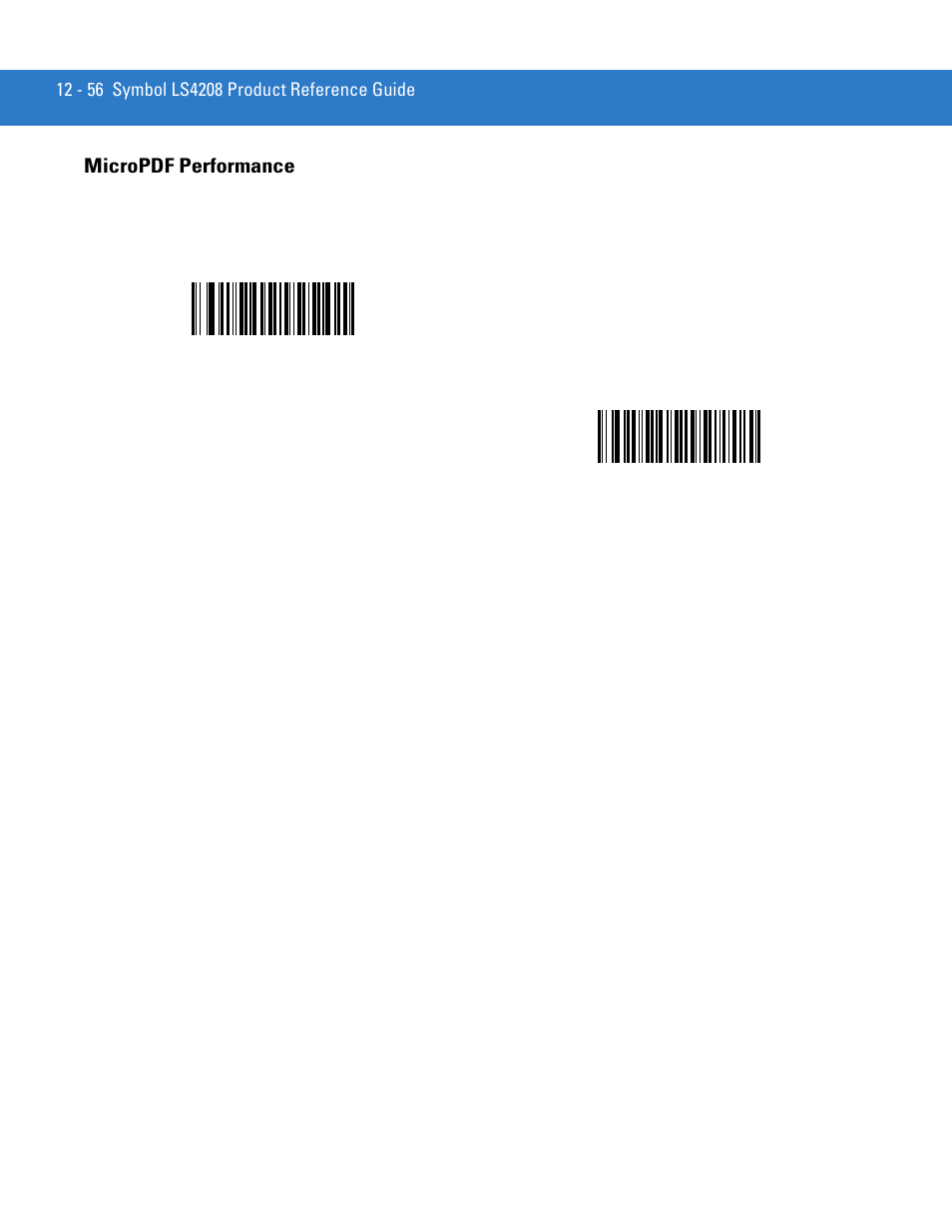 Micropdf performance, Micropdf performance -56 | Motorola LS4208 User Manual | Page 204 / 358