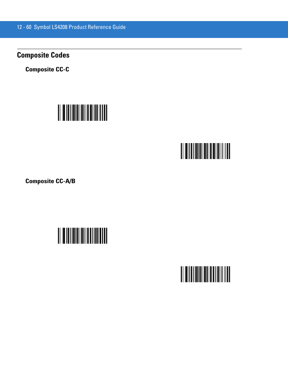 Composite codes, Composite cc-c, Composite cc-a/b | Composite codes -60, Composite cc-c -60 composite cc-a/b -60 | Motorola LS4208 User Manual | Page 208 / 358