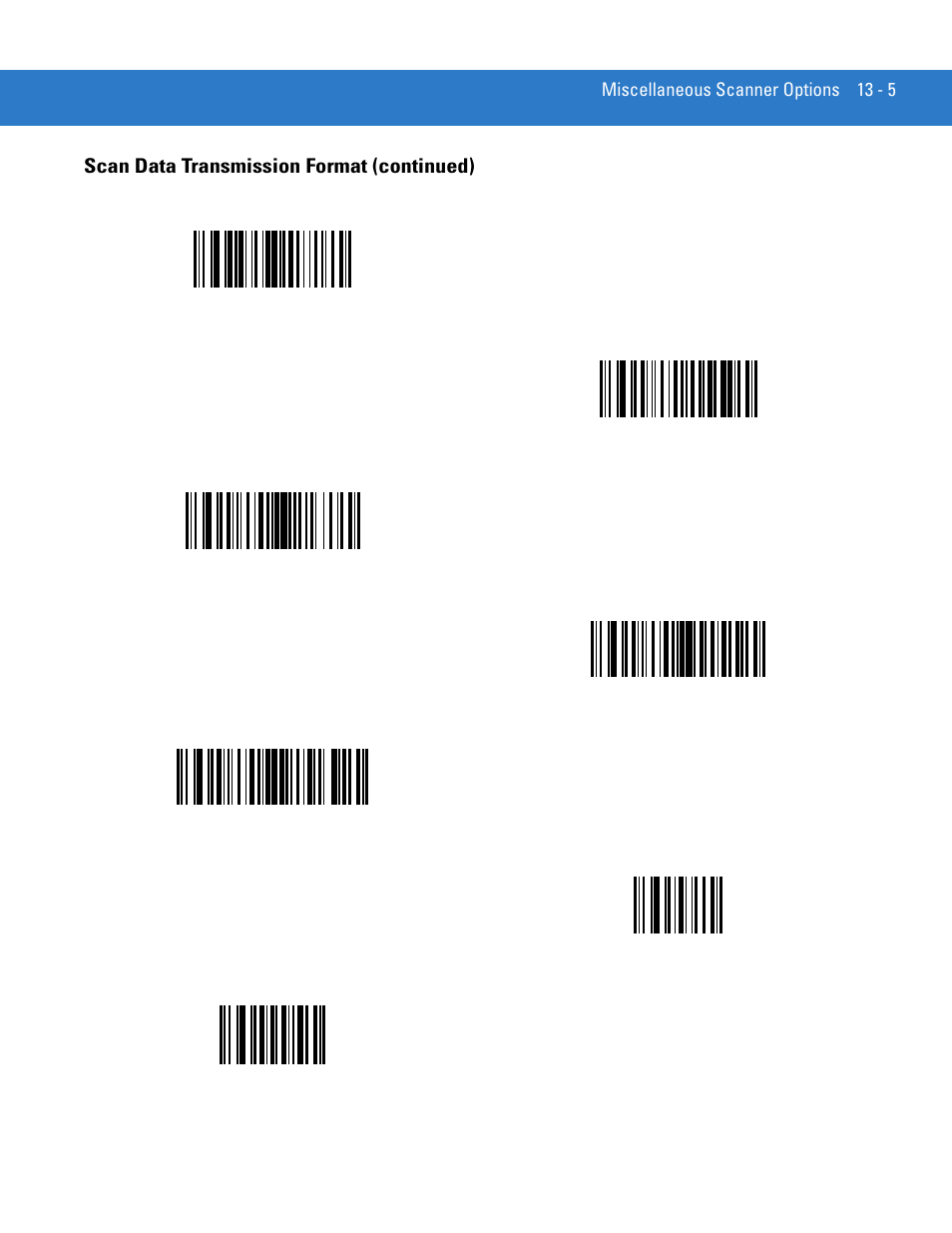 Scan data transmission format (continued) | Motorola LS4208 User Manual | Page 219 / 358