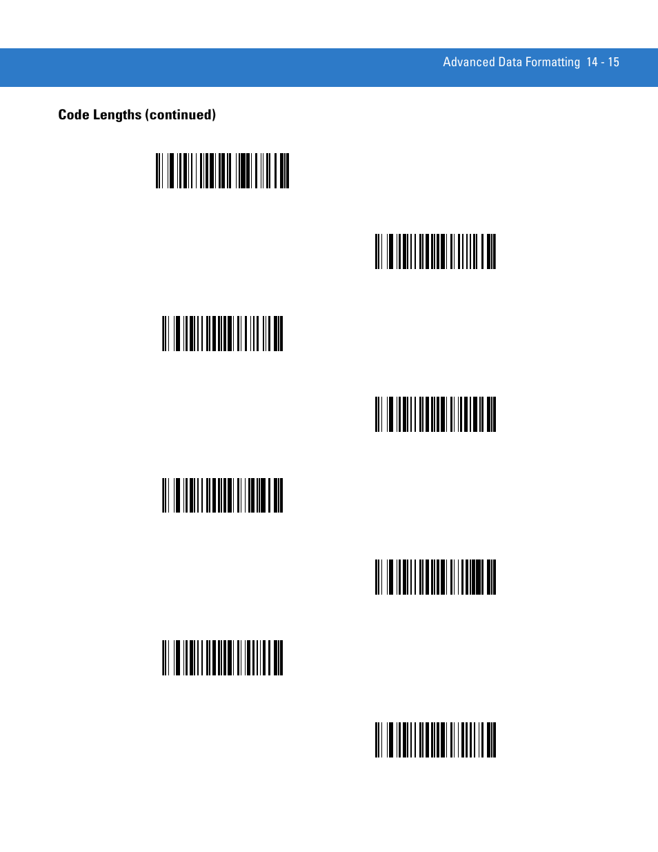 Code lengths (continued) | Motorola LS4208 User Manual | Page 237 / 358