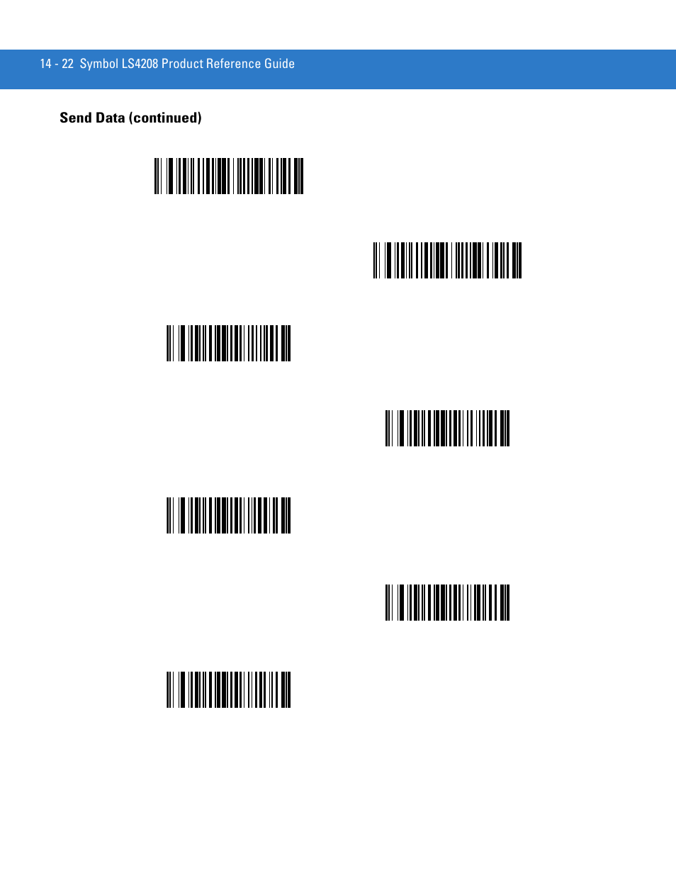 Send data (continued) | Motorola LS4208 User Manual | Page 244 / 358