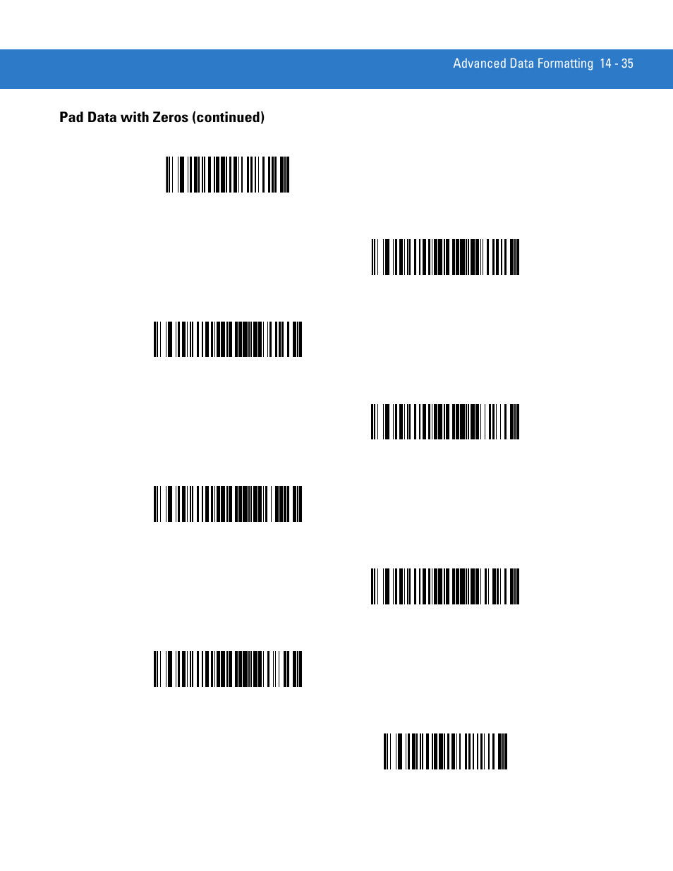 Pad data with zeros (continued) | Motorola LS4208 User Manual | Page 257 / 358