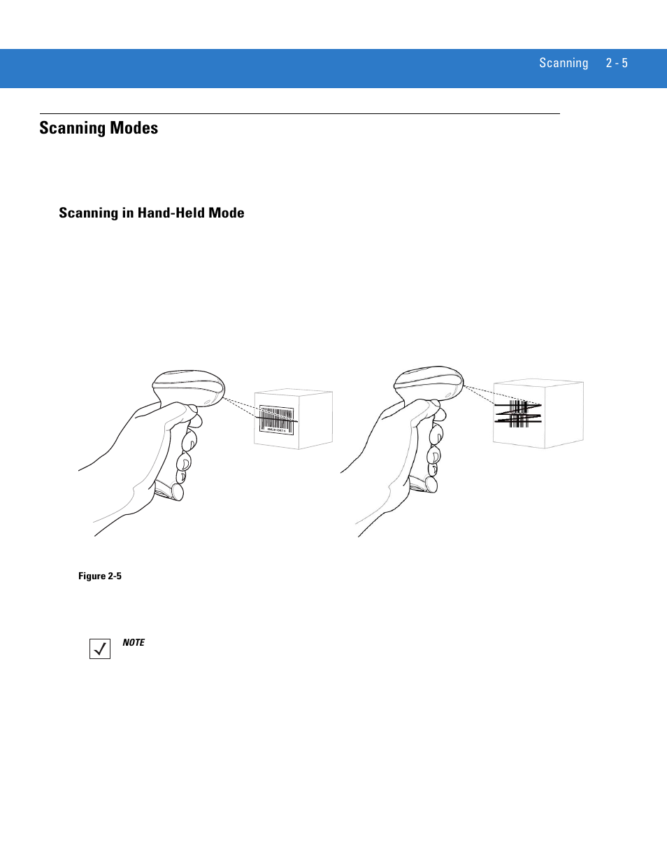 Scanning modes, Scanning in hand-held mode, Scanning modes -5 | Scanning in hand-held mode -5 | Motorola LS4208 User Manual | Page 29 / 358