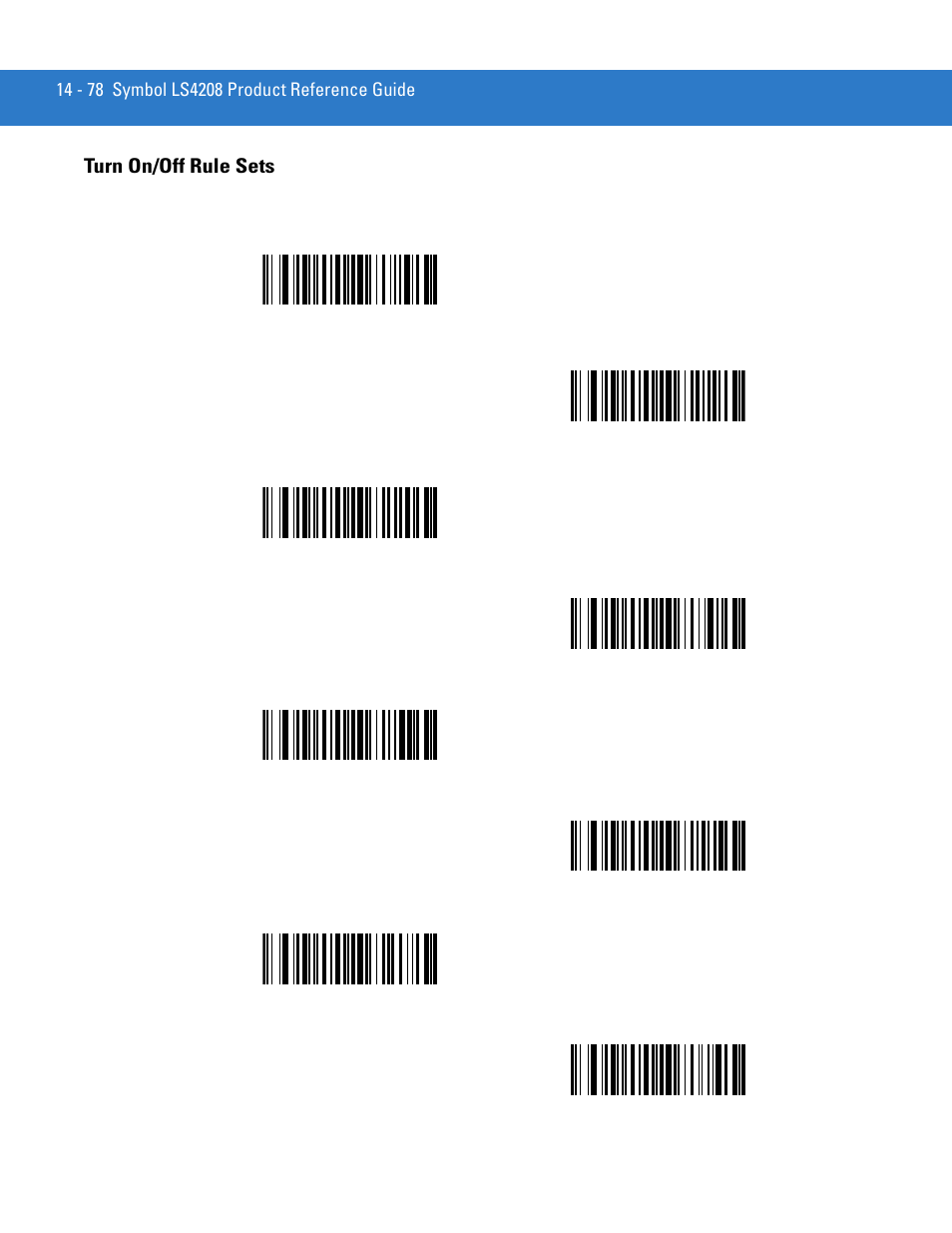 Turn on/off rule sets, Turn on/off rule sets -78 | Motorola LS4208 User Manual | Page 300 / 358