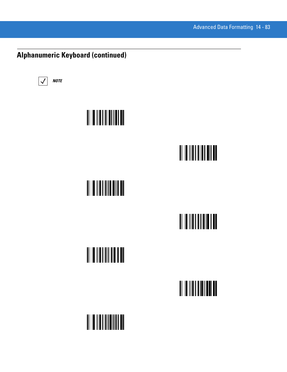 Alphanumeric keyboard (continued) | Motorola LS4208 User Manual | Page 305 / 358