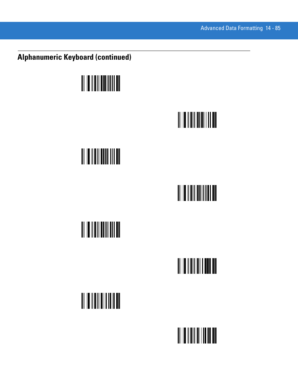 Alphanumeric keyboard (continued) | Motorola LS4208 User Manual | Page 307 / 358