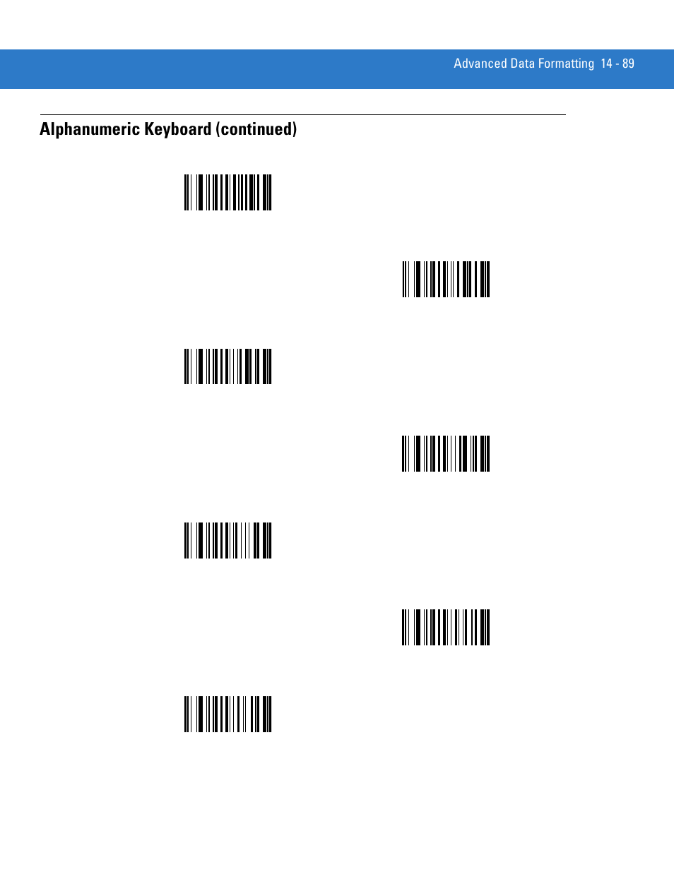 Alphanumeric keyboard (continued) | Motorola LS4208 User Manual | Page 311 / 358