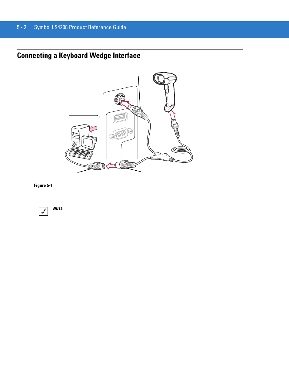 Connecting a keyboard wedge interface, Connecting a keyboard wedge interface -2 | Motorola LS4208 User Manual | Page 56 / 358