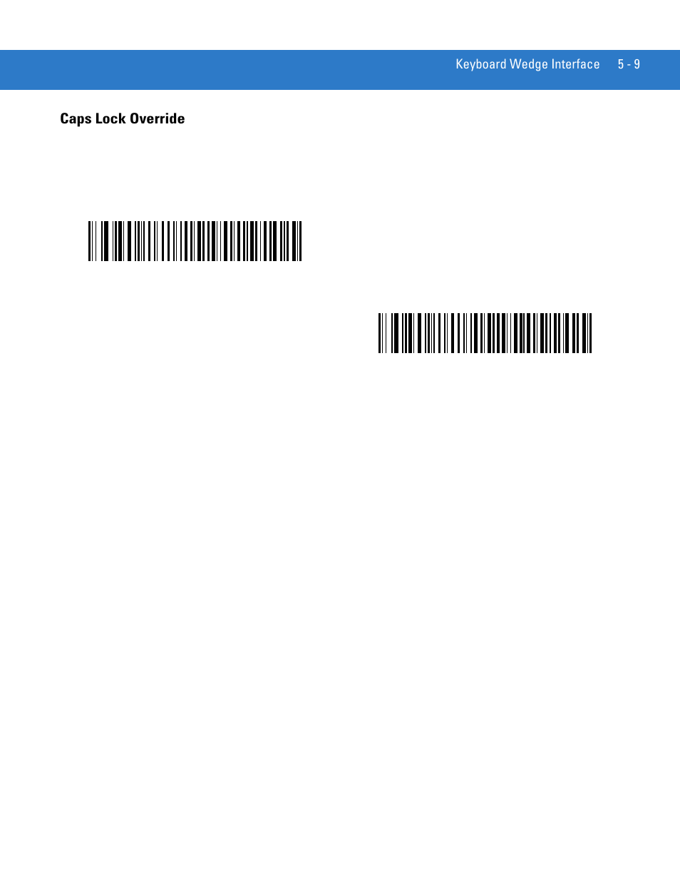 Caps lock override, Caps lock override -9 | Motorola LS4208 User Manual | Page 63 / 358