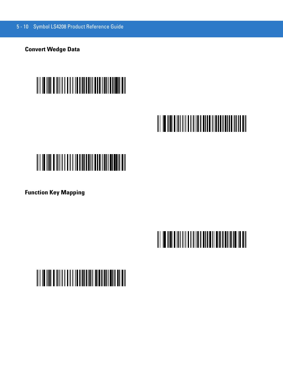 Convert wedge data, Function key mapping, Convert wedge data -10 function key mapping -10 | Motorola LS4208 User Manual | Page 64 / 358