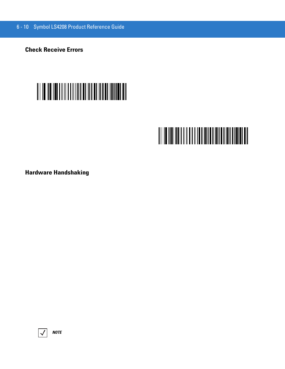 Check receive errors, Hardware handshaking, Check receive errors -10 hardware handshaking -10 | Motorola LS4208 User Manual | Page 86 / 358
