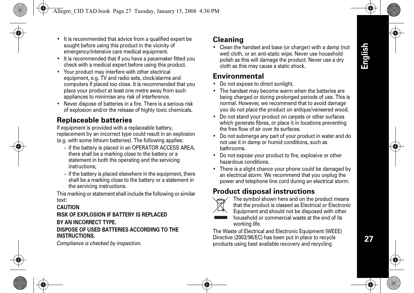 English | Motorola D210 User Manual | Page 29 / 32