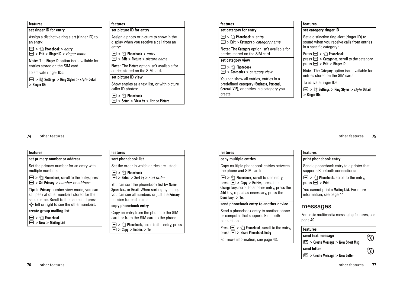 Messages | Motorola Cell Phone User Manual | Page 27 / 35