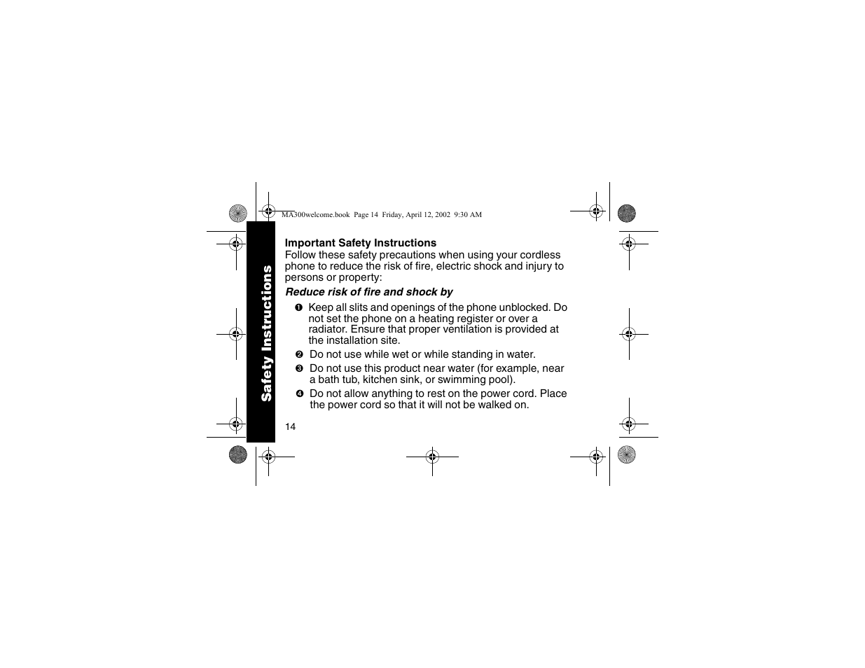 Safety instructions | Motorola MA300 User Manual | Page 16 / 56