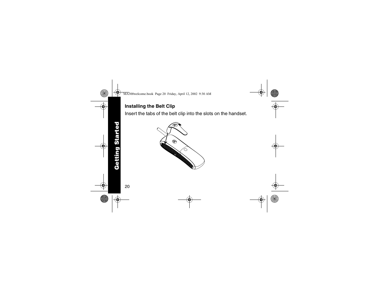 Installing the belt clip | Motorola MA300 User Manual | Page 22 / 56