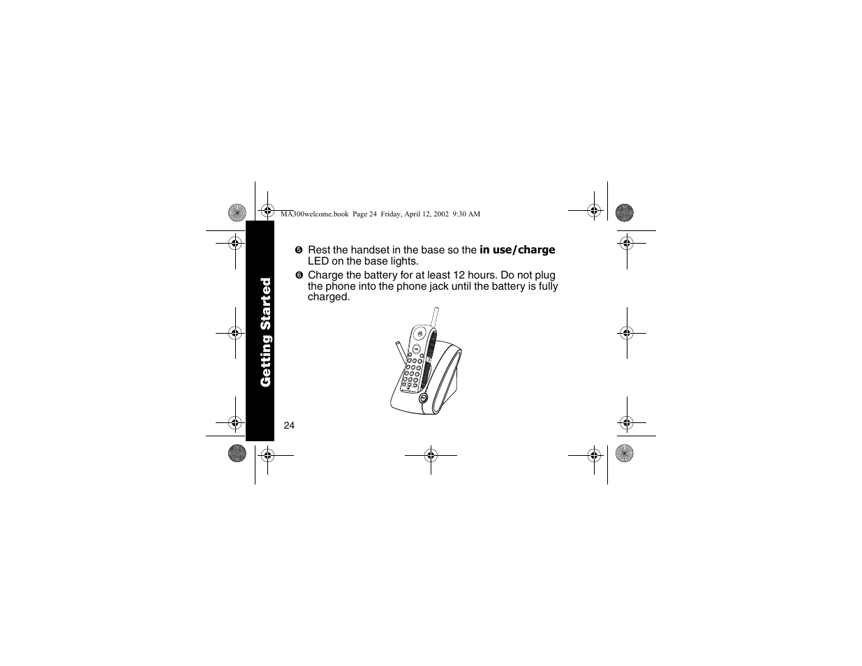 Mem mute flash redial chan, Getting star ted | Motorola MA300 User Manual | Page 26 / 56