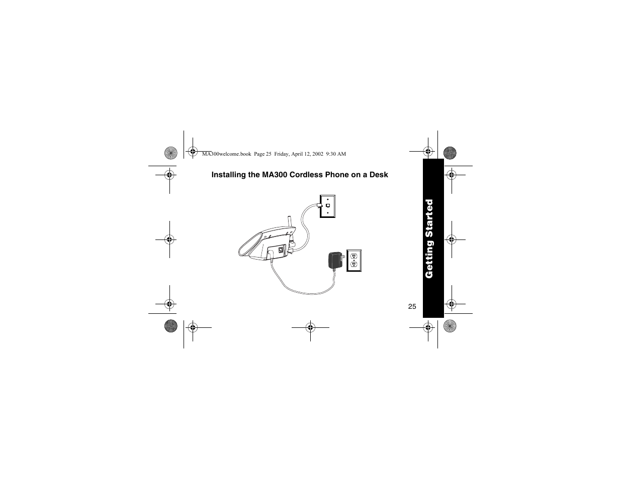 Installing the phone on a desk | Motorola MA300 User Manual | Page 27 / 56