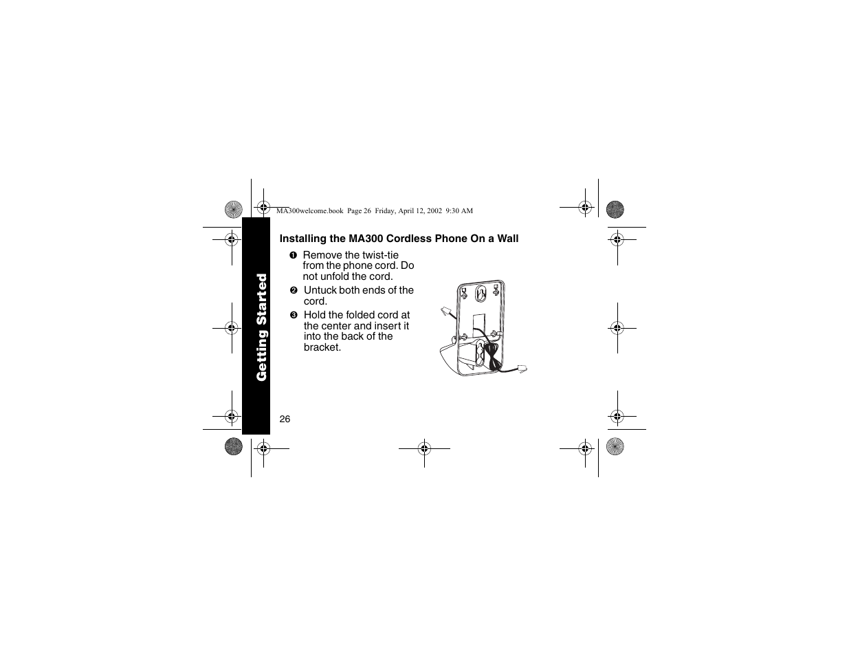 Installing the phone on a wall | Motorola MA300 User Manual | Page 28 / 56