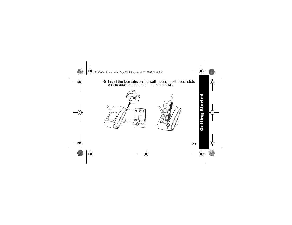 Mem mute flash redial chan, Getting star ted | Motorola MA300 User Manual | Page 31 / 56