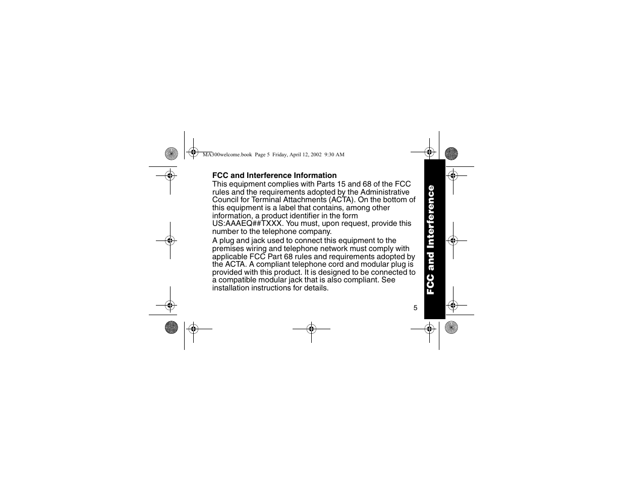 Fcc and interference info | Motorola MA300 User Manual | Page 7 / 56