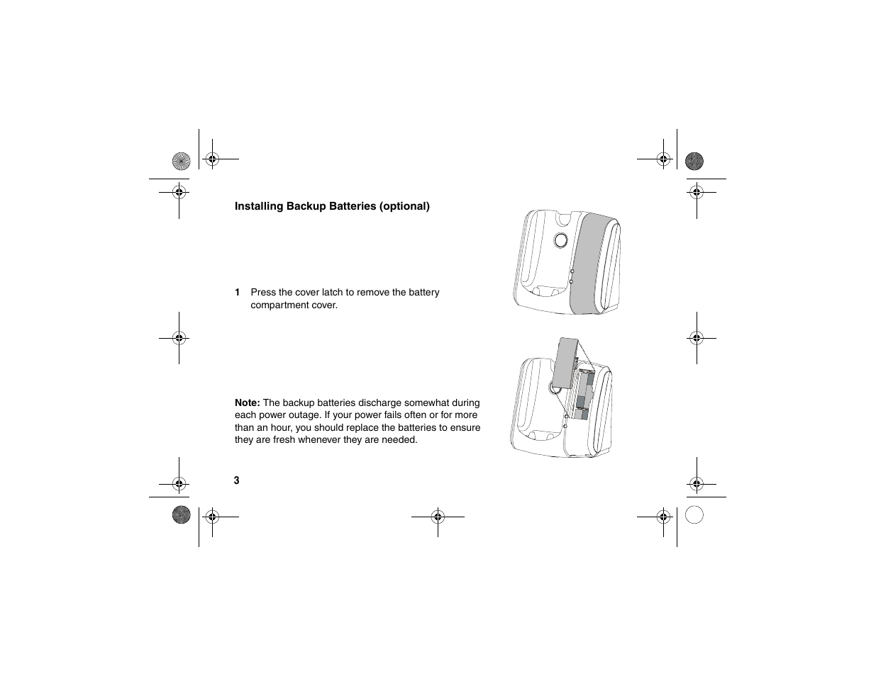 Installing backup batteries (optional) | Motorola SD4550 User Manual | Page 14 / 54