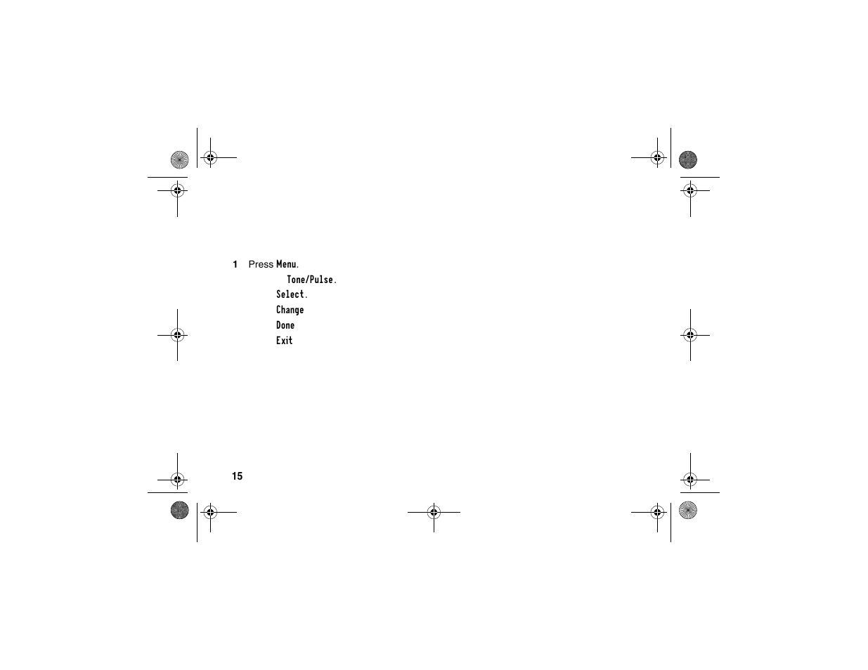 Setting touch tone or pulse dialing | Motorola SD4550 User Manual | Page 26 / 54