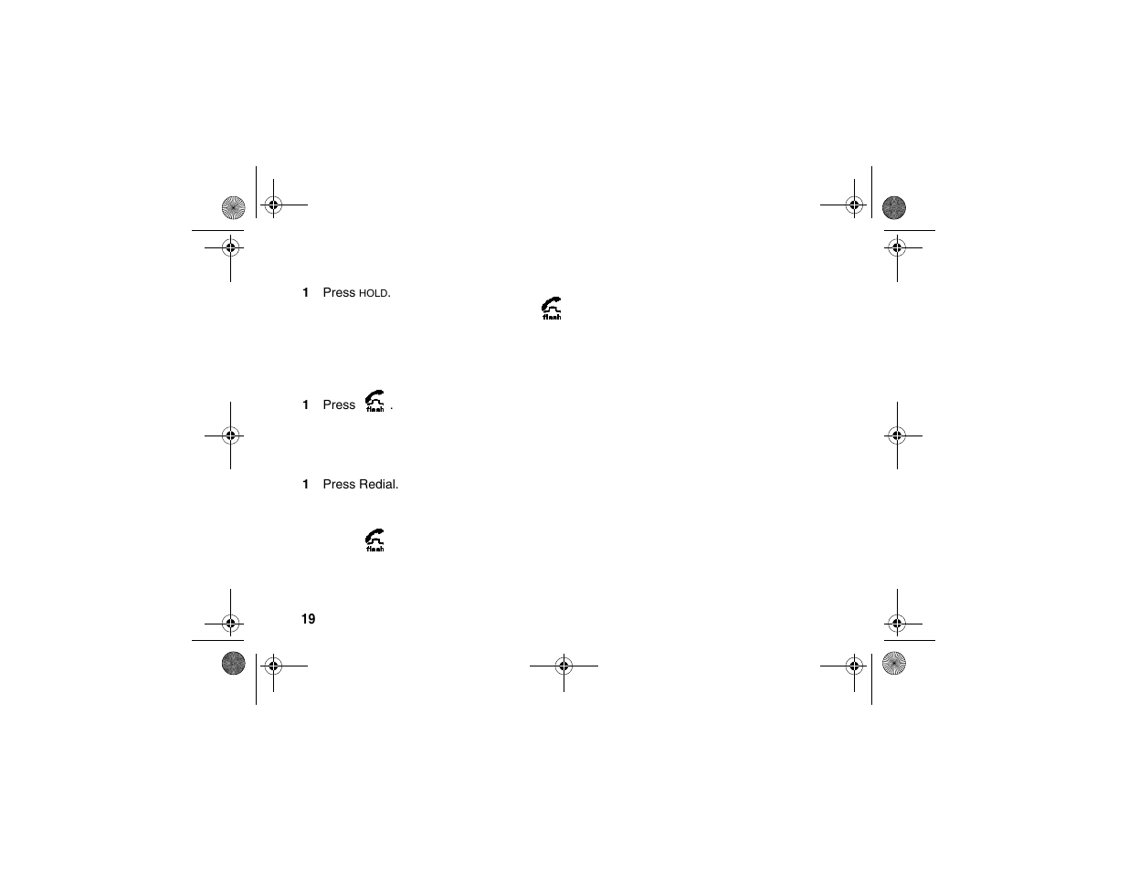 Placing a call on hold, Redialing a number | Motorola SD4550 User Manual | Page 30 / 54