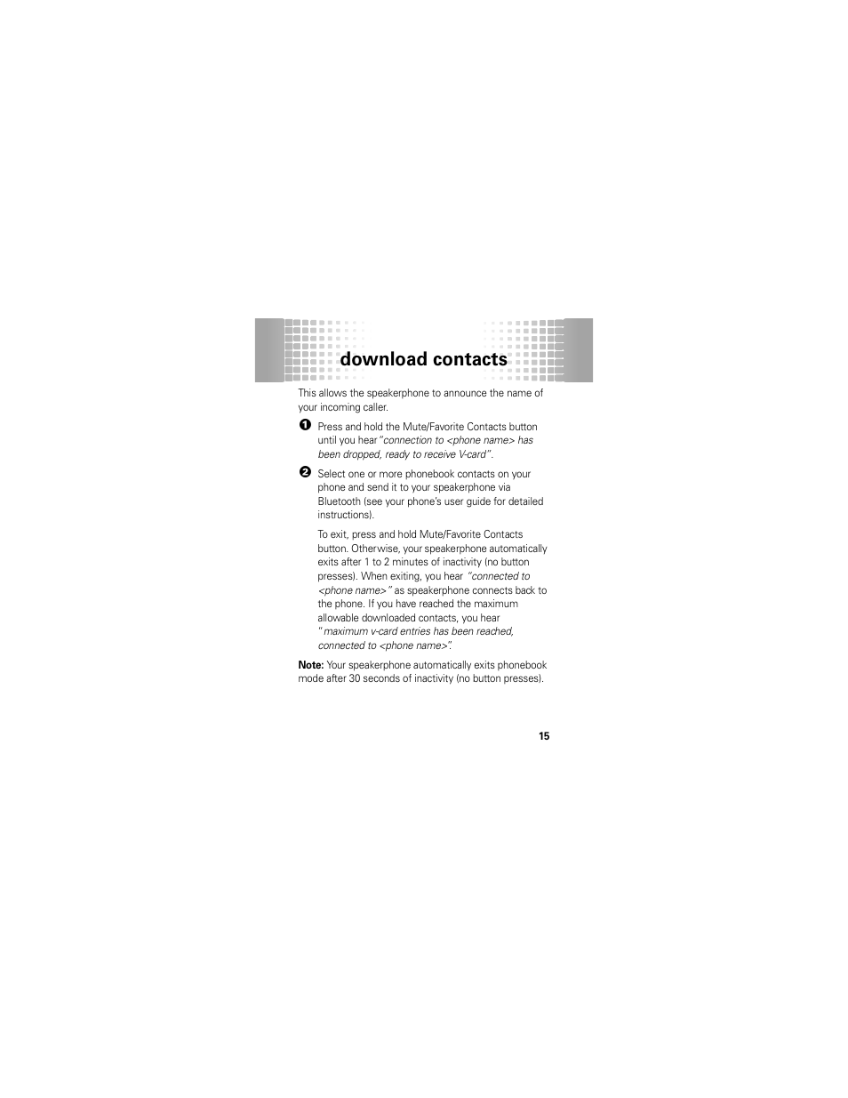 Download contacts | Motorola T325 User Manual | Page 17 / 110