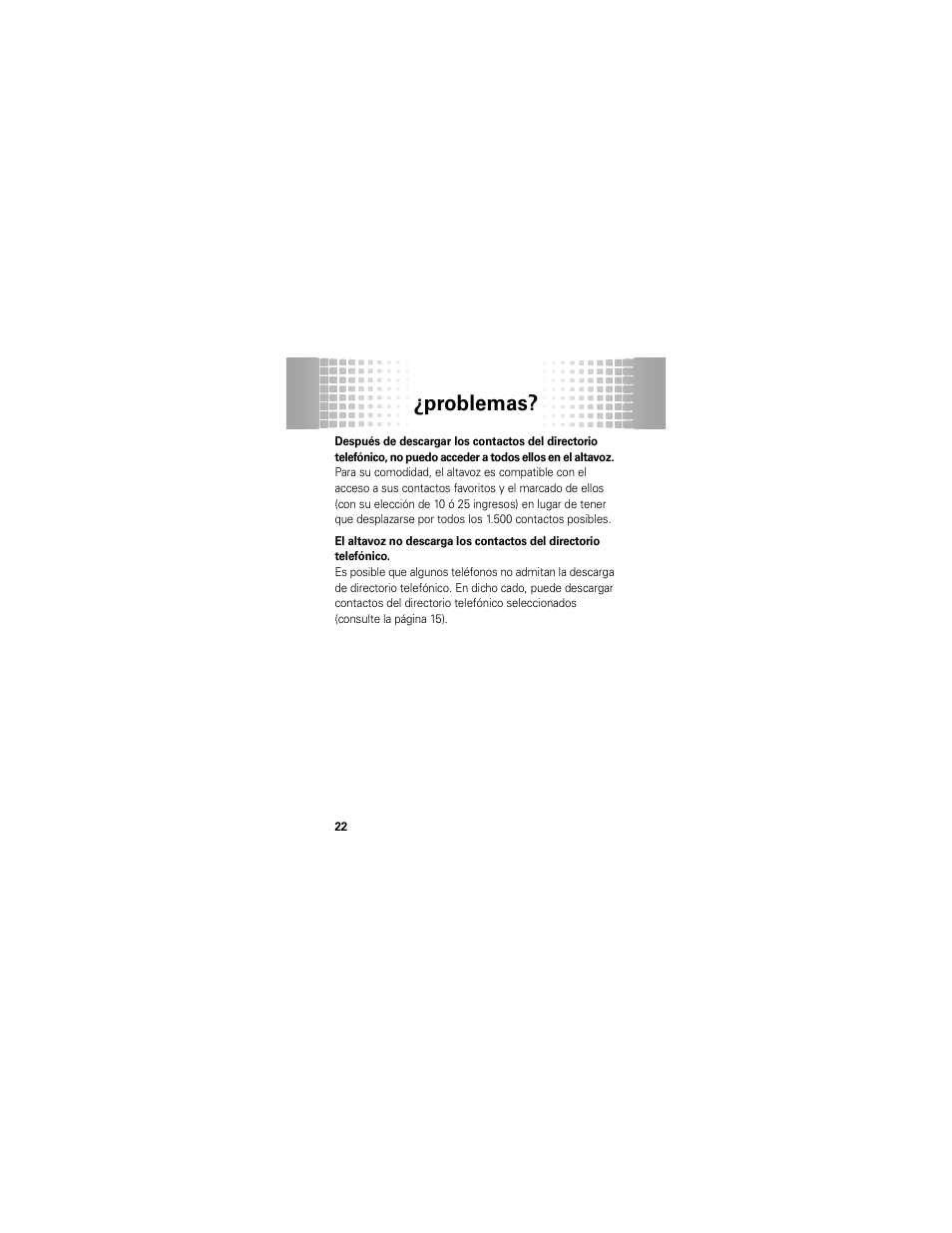 Problemas | Motorola T325 User Manual | Page 60 / 110