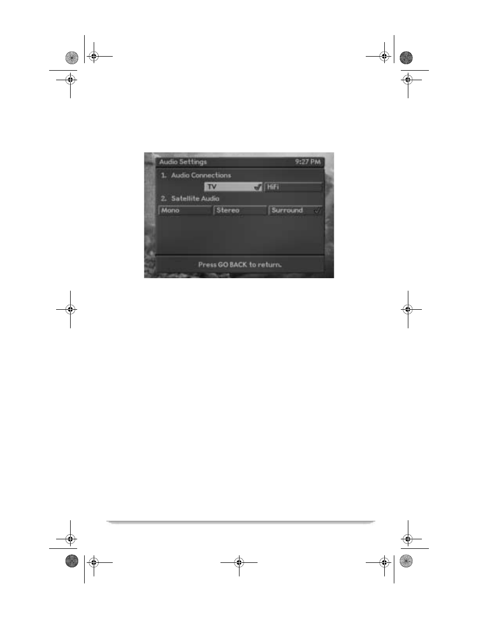 Audio settings, Installation settings, Set vcr code | Motorola Vanguard 305 User Manual | Page 49 / 96