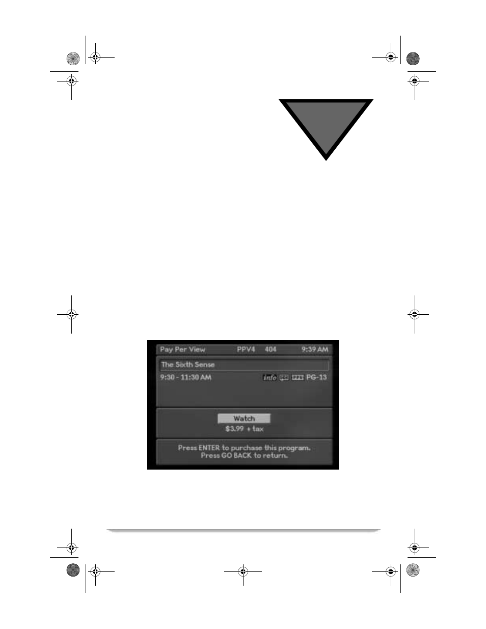 Pay-per-view events | Motorola Vanguard 305 User Manual | Page 63 / 96