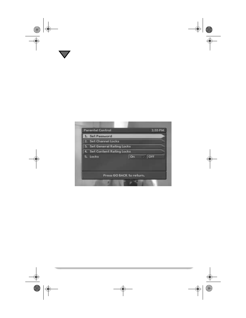 Setting parental controls & passwords | Motorola Vanguard 305 User Manual | Page 74 / 96