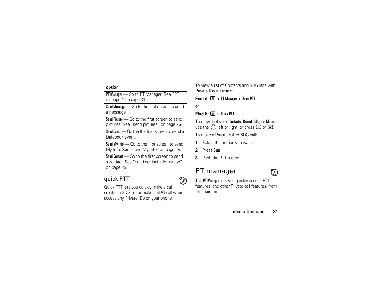 Pt manager | Motorola I290 User Manual | Page 37 / 108