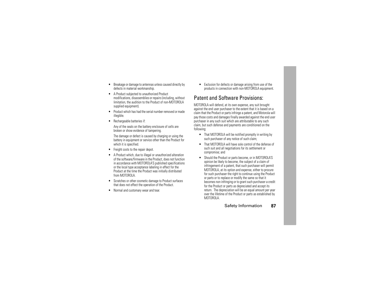 Patent and software provisions | Motorola I290 User Manual | Page 93 / 108