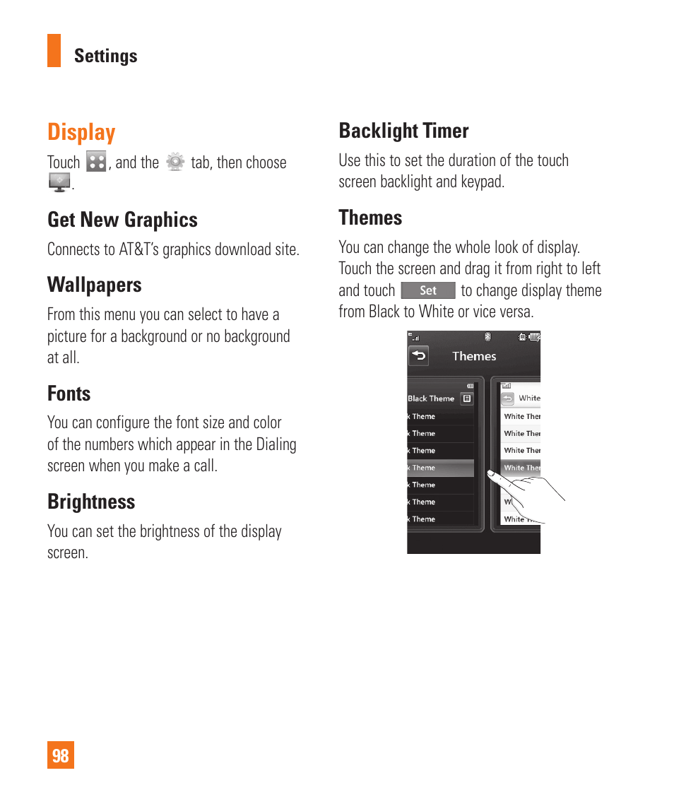 Display | LG Xenon GR500 User Manual | Page 102 / 146