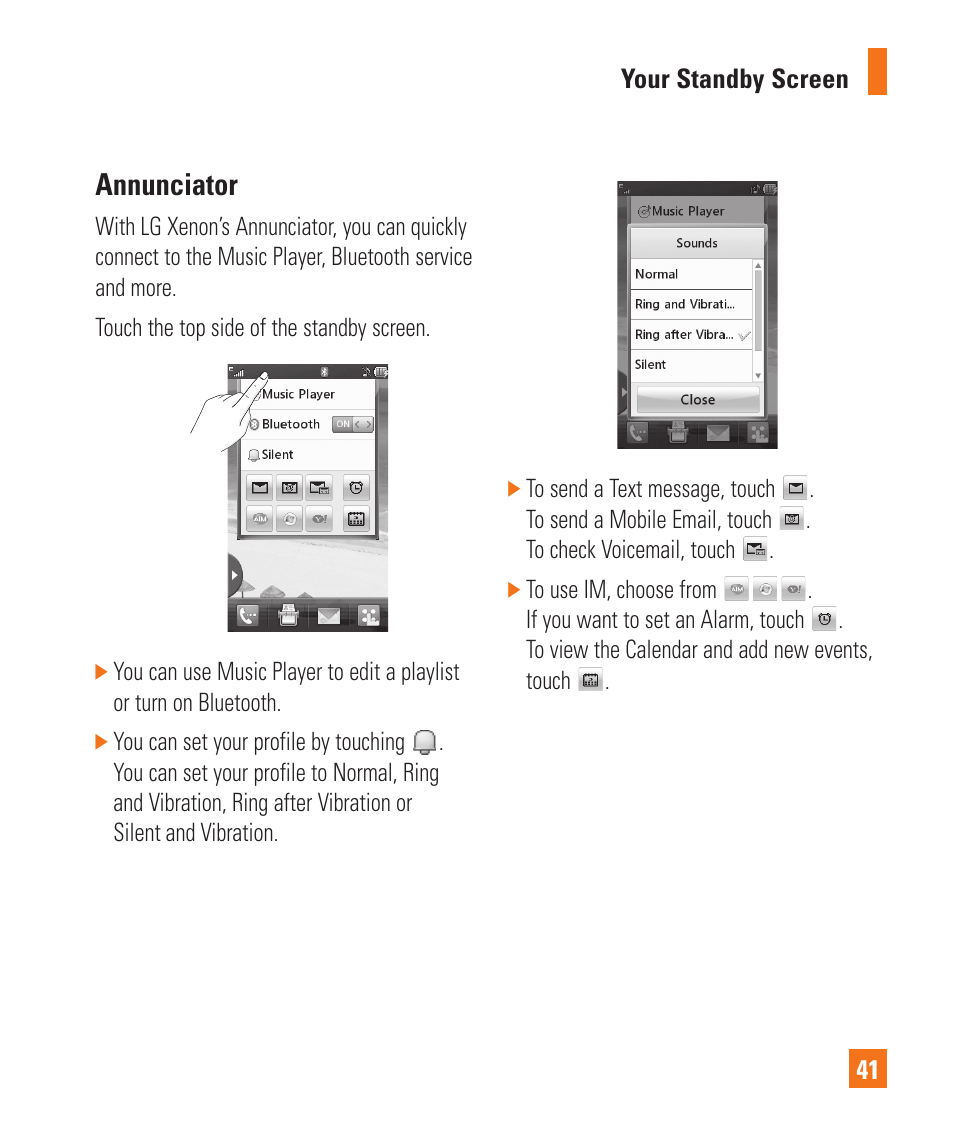 Annunciator | LG Xenon GR500 User Manual | Page 45 / 146