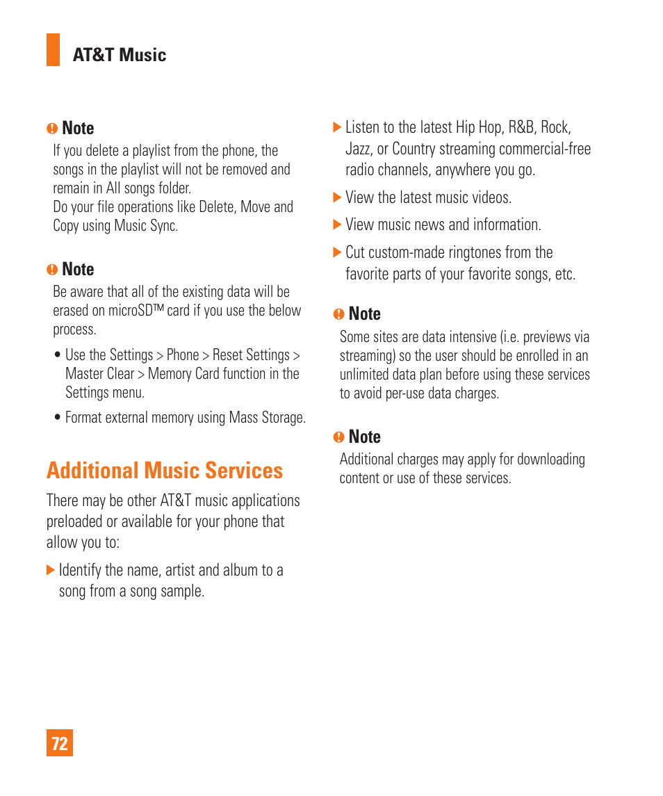 Additional music services | LG Xenon GR500 User Manual | Page 76 / 146