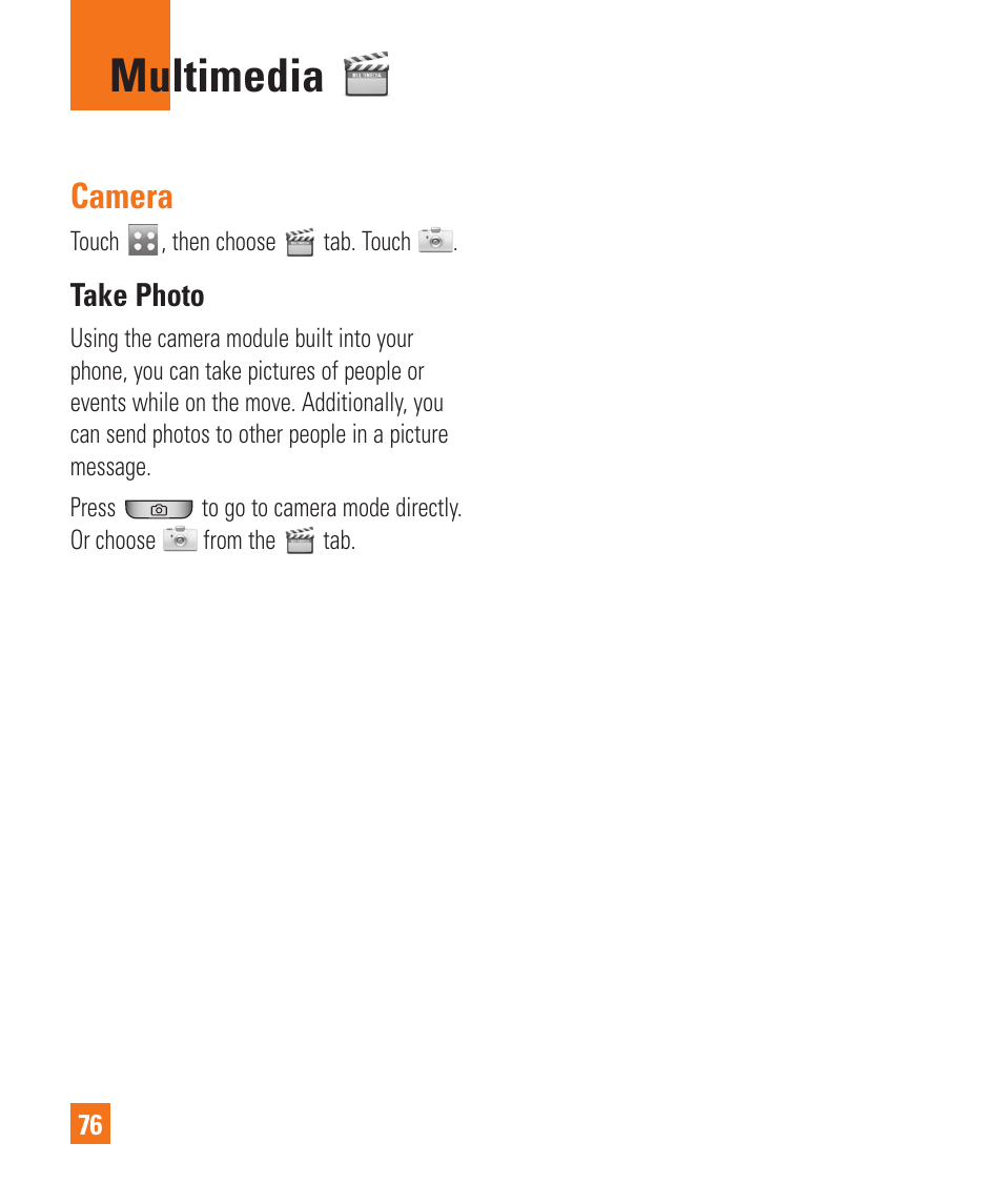 Multimedia, Camera | LG Xenon GR500 User Manual | Page 80 / 146