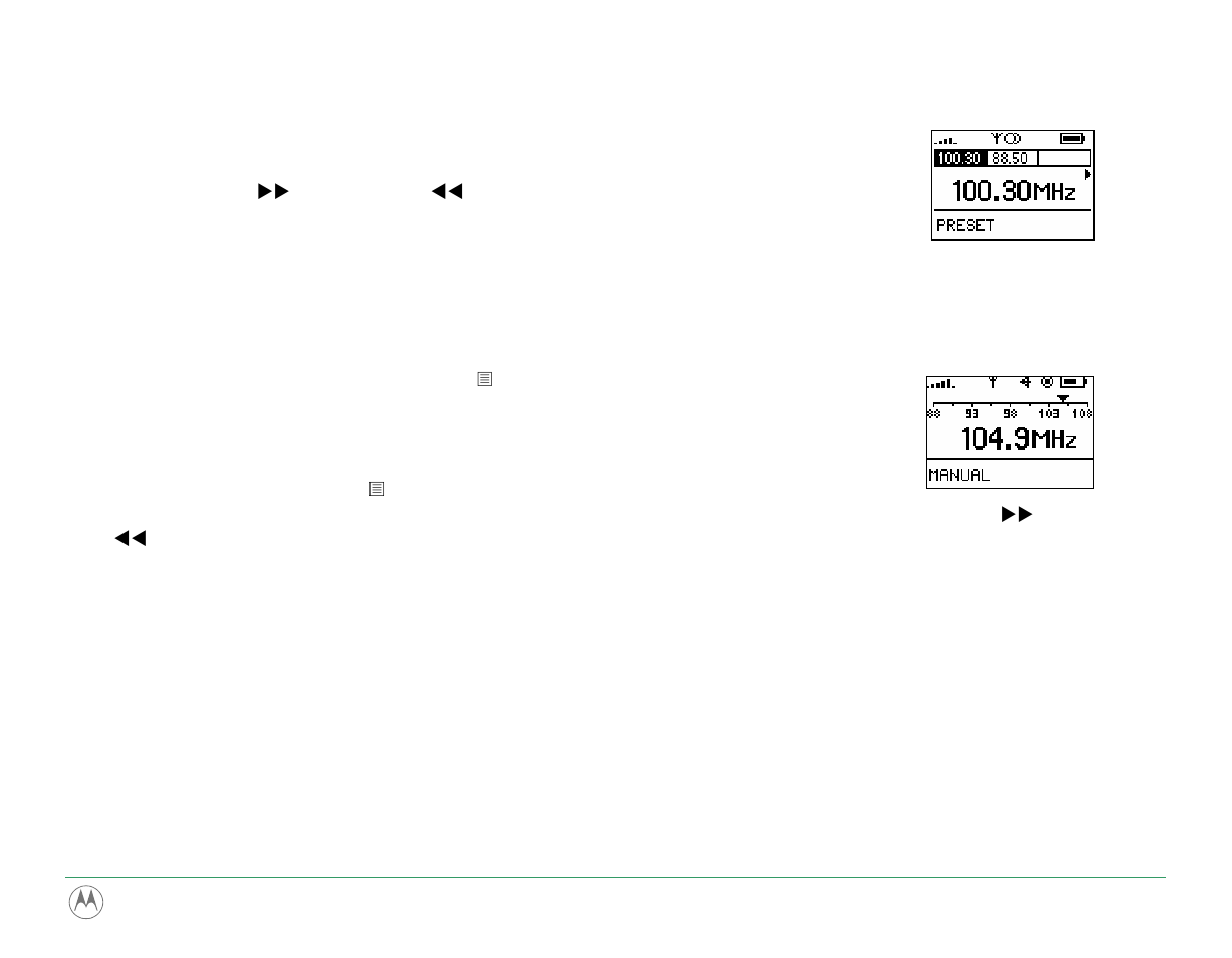 Recording broadcasts | Motorola m250 User Manual | Page 36 / 70