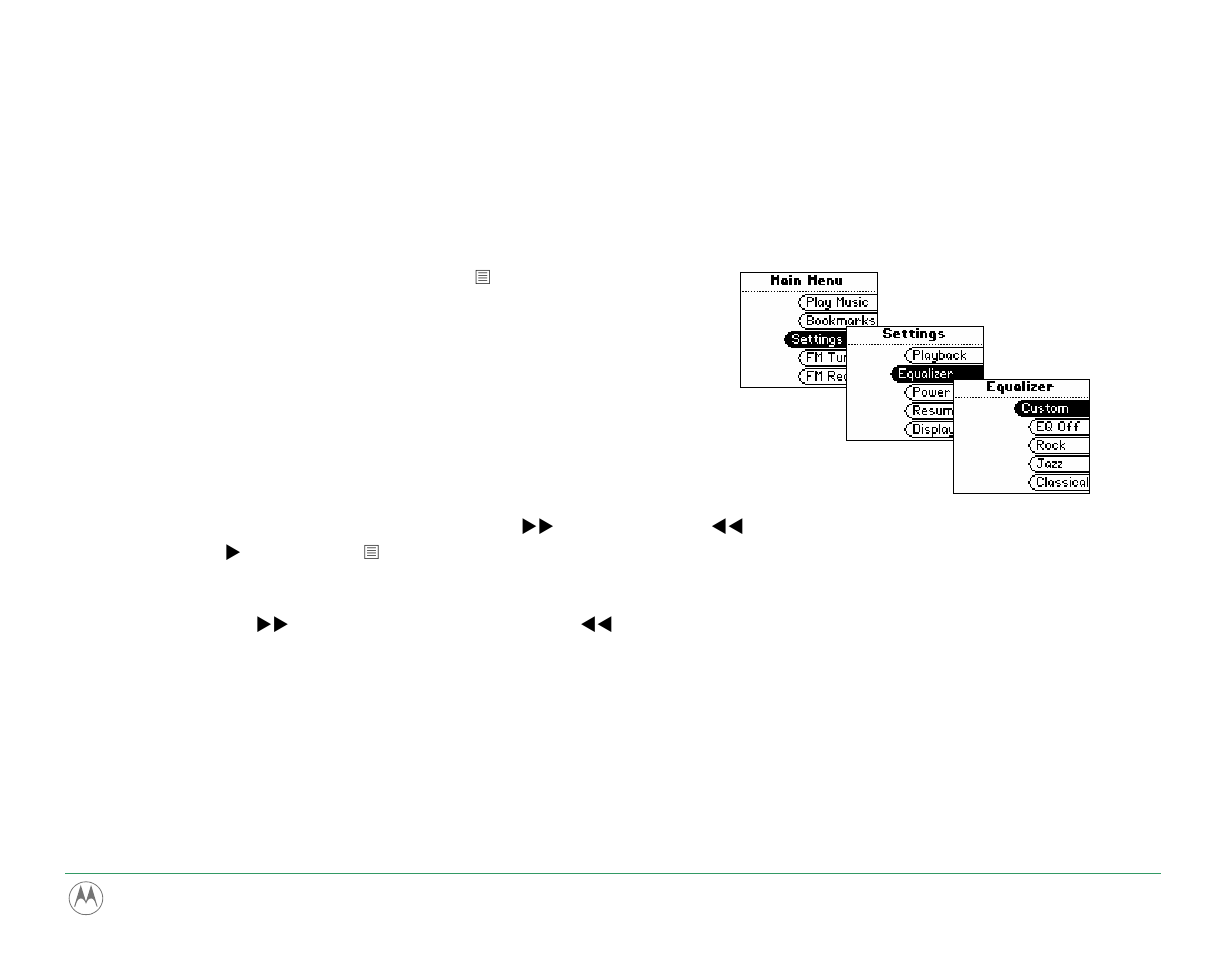 Equalizer, Custom | Motorola m250 User Manual | Page 41 / 70