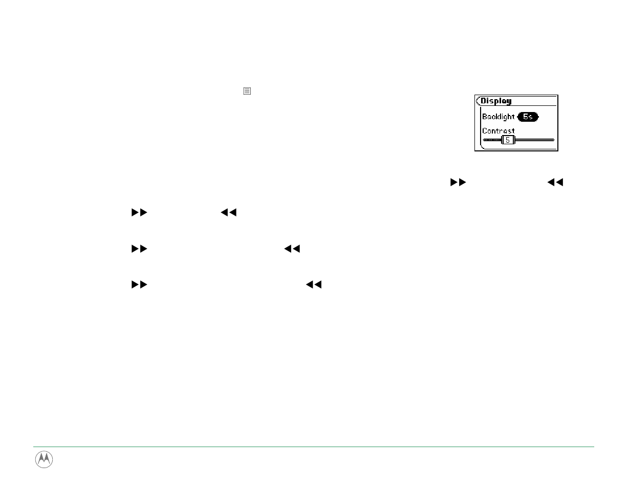 Display | Motorola m250 User Manual | Page 45 / 70