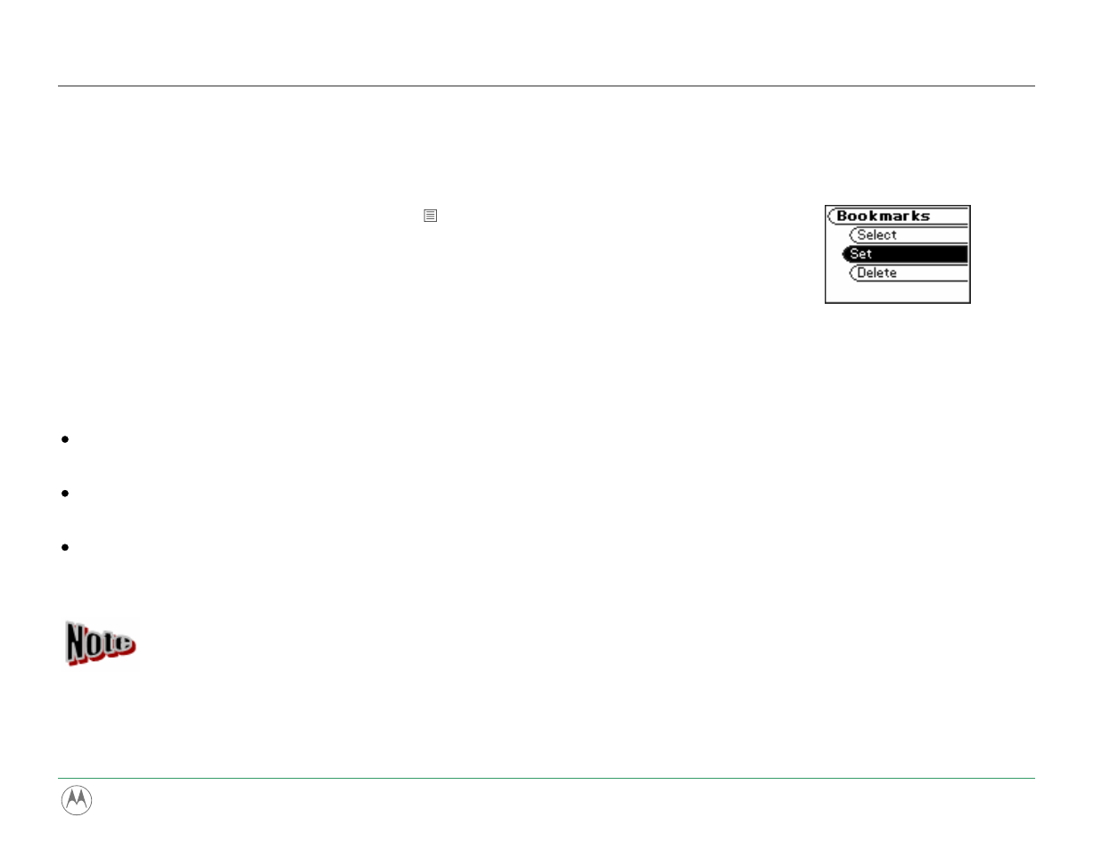 Bookmarks | Motorola m250 User Manual | Page 51 / 70