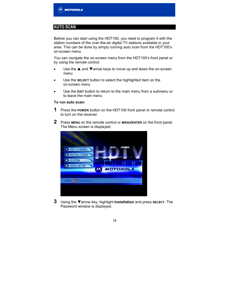 Auto scan | Motorola HDT100 User Manual | Page 23 / 48