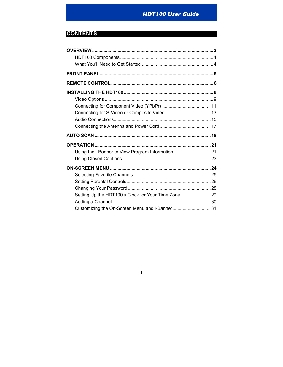 Motorola HDT100 User Manual | Page 6 / 48