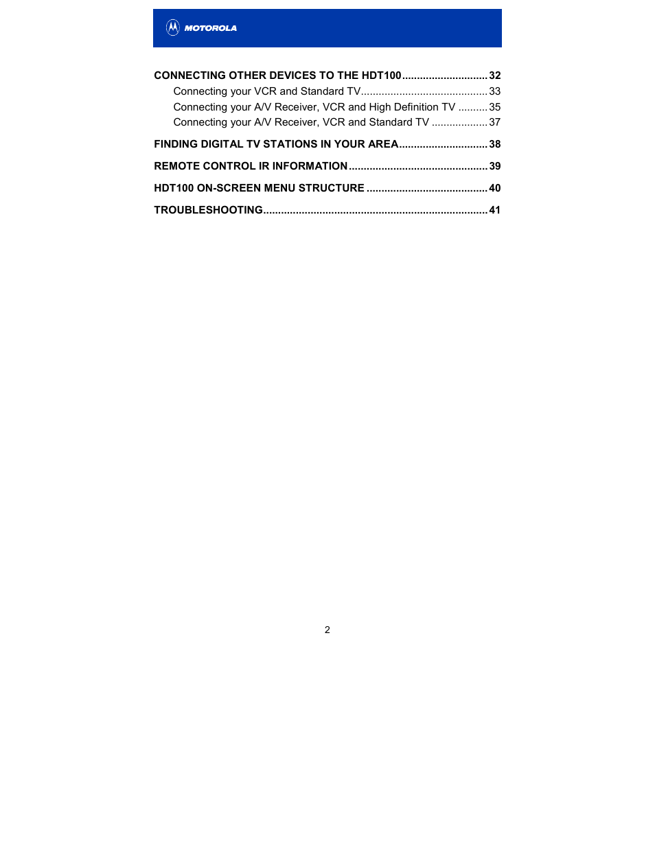 Motorola HDT100 User Manual | Page 7 / 48