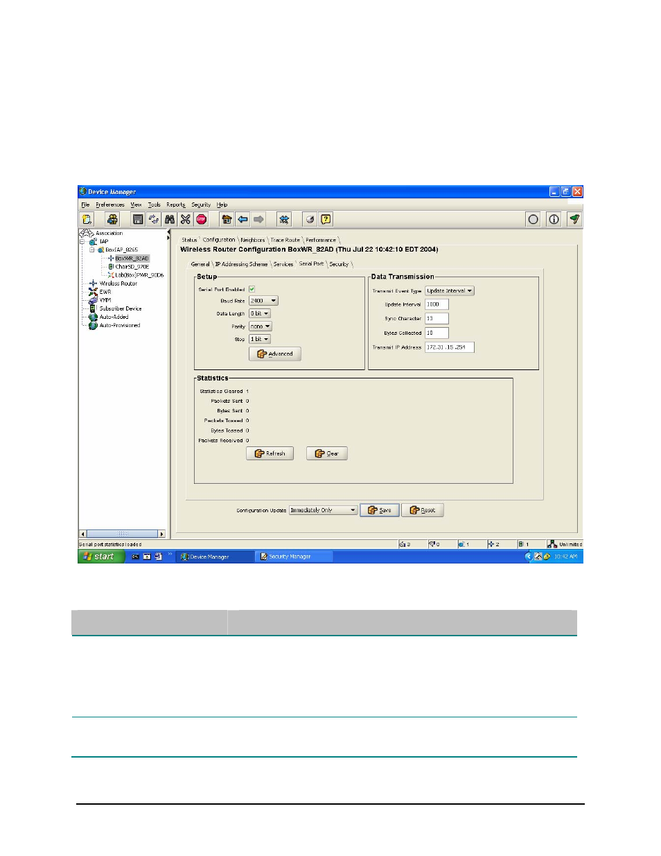 Configurable parameters, Figure 3, Device manager wireless router configuration panel | Motorola WSM6300 User Manual | Page 13 / 22